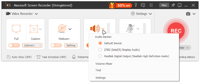 Set Speaker Audio Recording