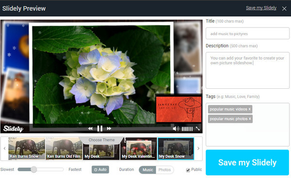 Create Music Slideshow on Slidely