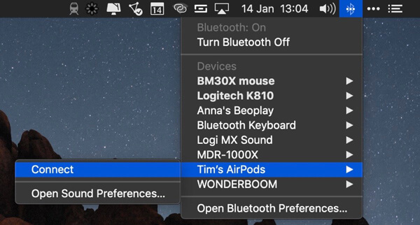 Connect AirPods to Mac