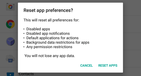 Reset App Preferences