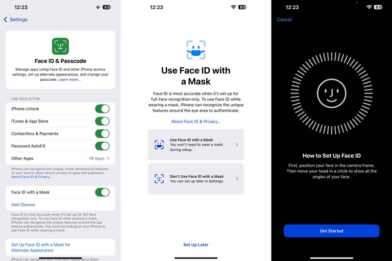 Enable Set Up Face Id with A Mask on iPhonee