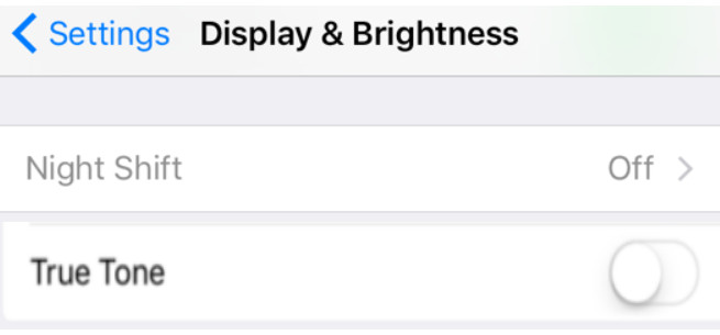 Disable Night Shift True Tone