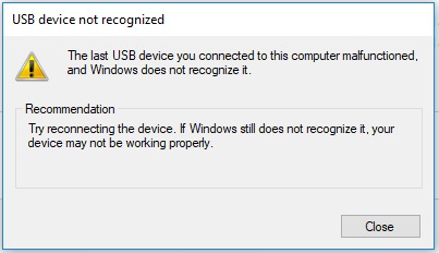 Mulfunctioned USB Devic e Recognization