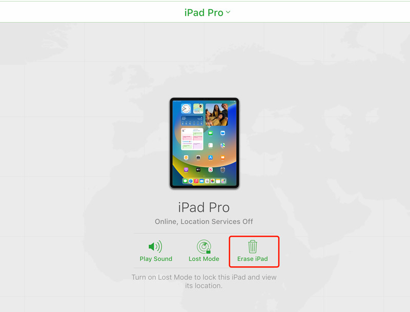 Erase iPad to Remove Forgotten Password