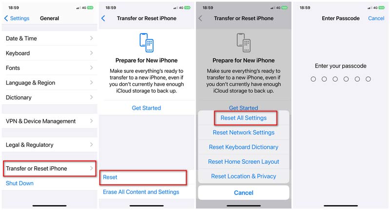 Reset All iphone Settings