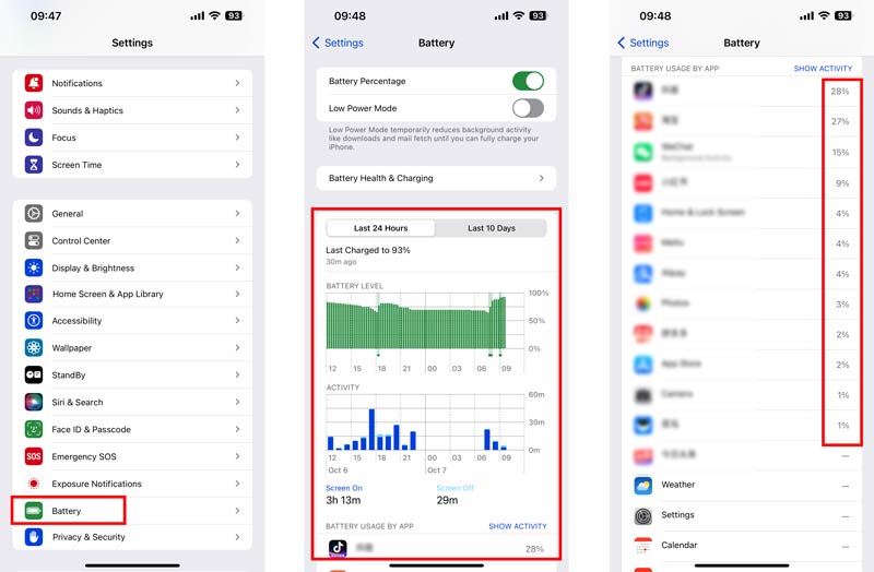 Check iPhone Battery Usage