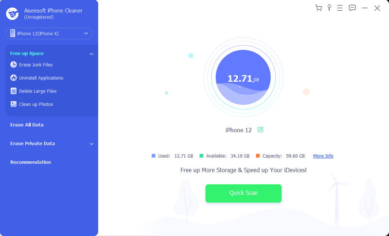 Aiseesoft iPhone Cleaner Quick Scan