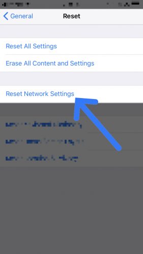 Reset network settings