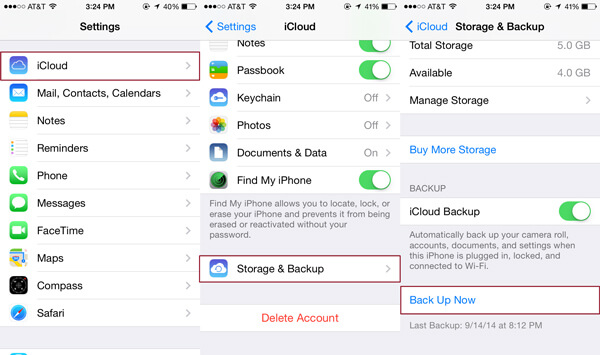 iCloud Backup iPhone