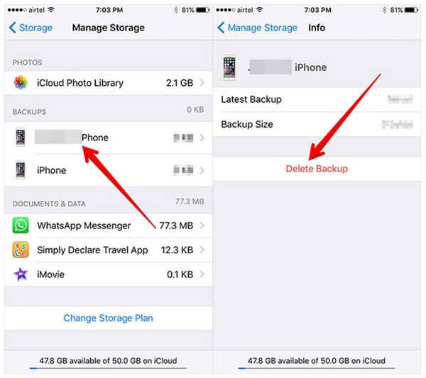 Delete iCloud Backup