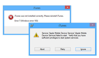 Fix iTunes error 7