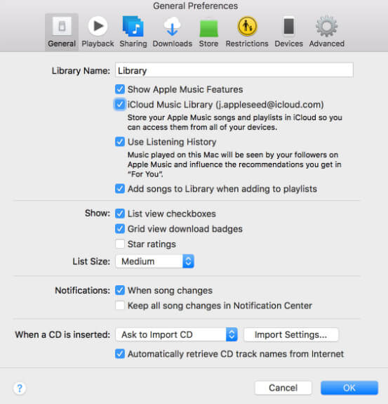 Turn off iCloud Music Library