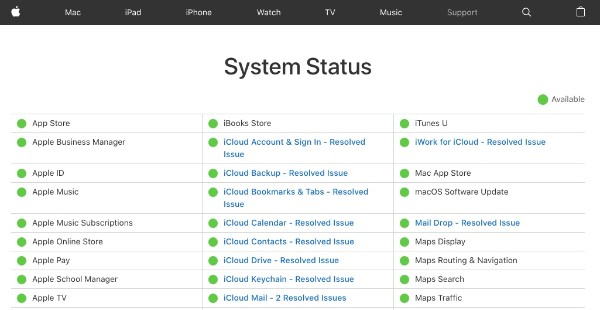 Check Apple System Status