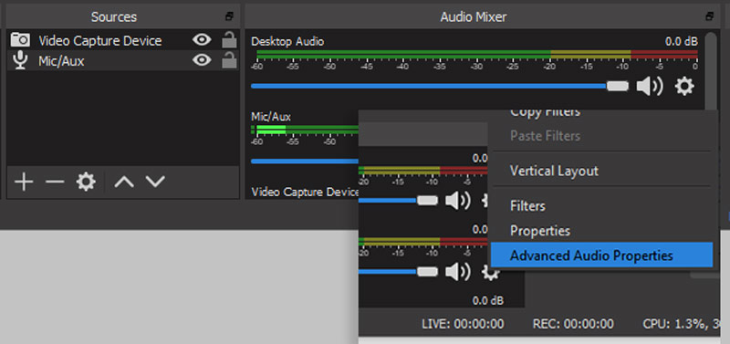 OBS Advanced Audio Properties