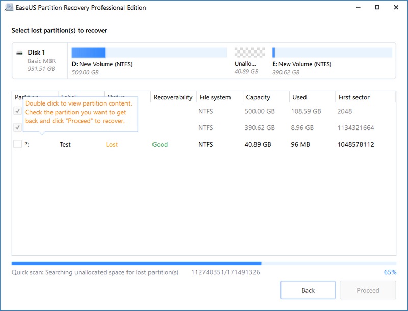 Easeus Partition List