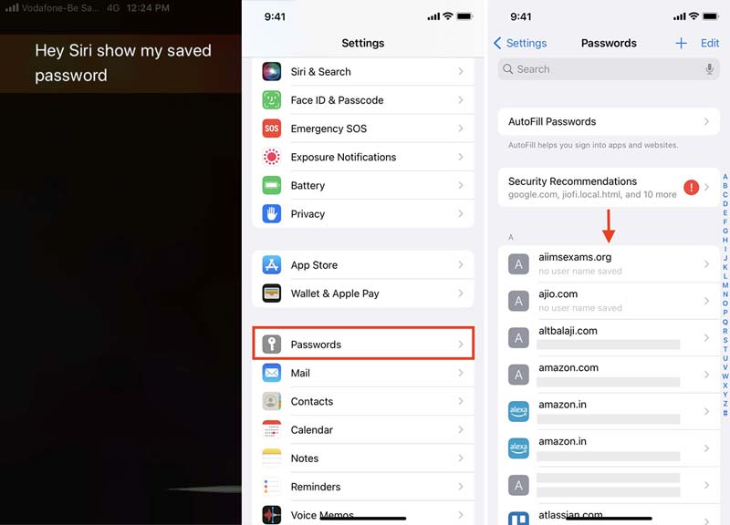 Ask Siri Passwords on iPhone