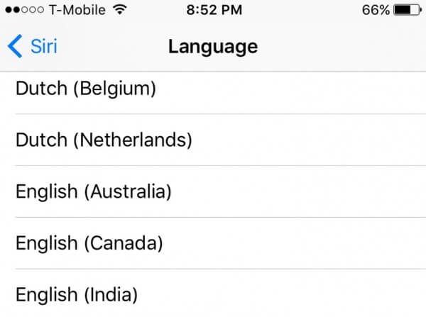 Change siri language