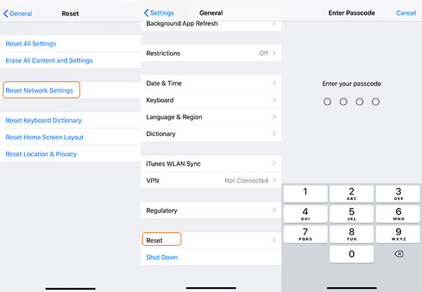 Reset network settings