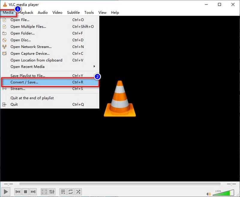 VLC Select Media Convert