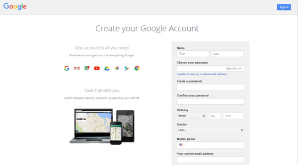 Create Google Account