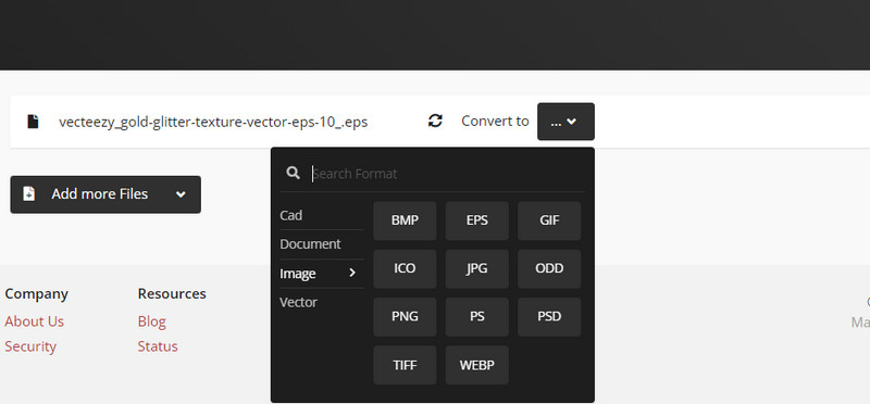 Select Output Format