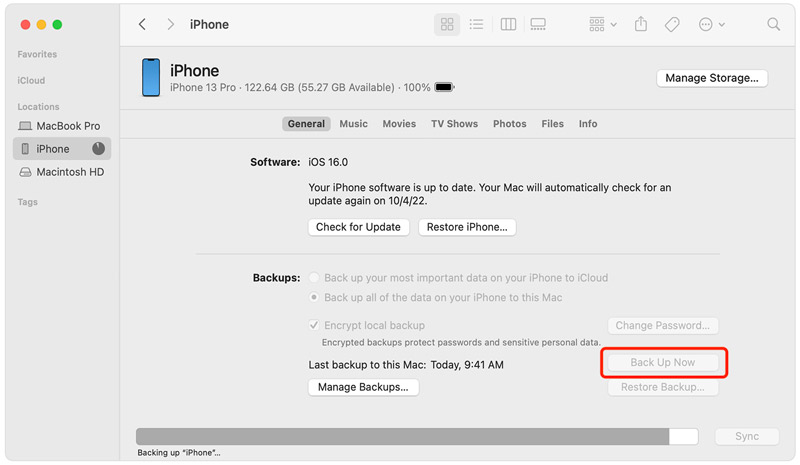 Backup iPhone Data to Mac Using Finder