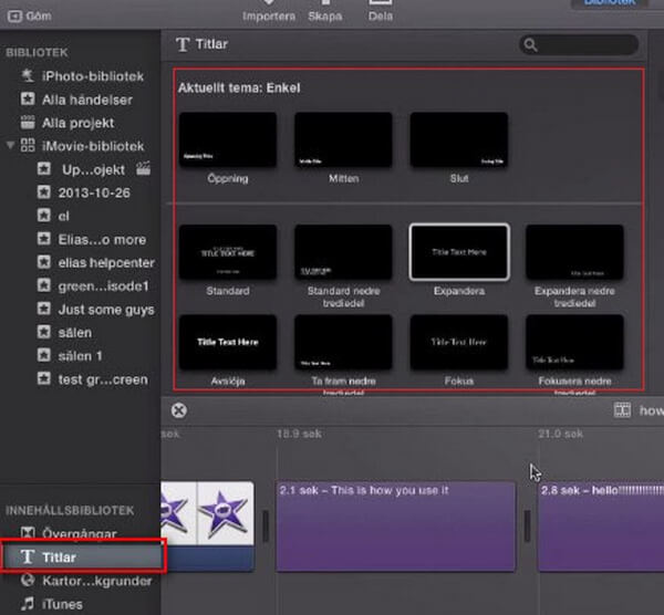 Add Subtitles in iMovie 10