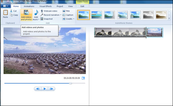 Add Music in Windows Movie Maker