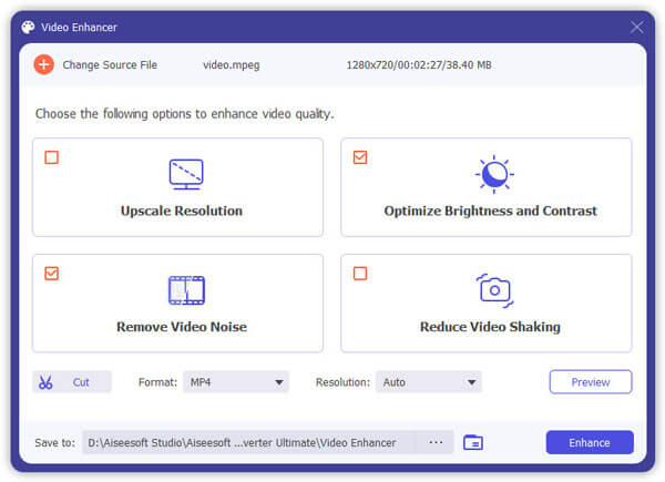 Customize the output video quality