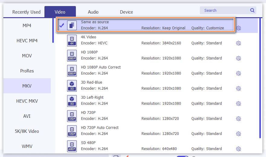 Output Settings