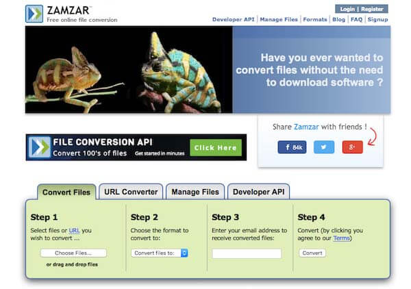 Convert FLAC to WAV with Zamzar